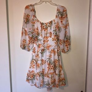 Floral 3/4 Sleeve Dress